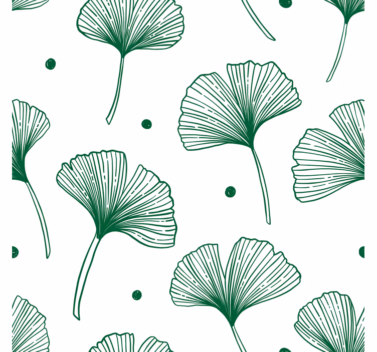 Living room roller blind big ginkgo green leaves - TenStickers