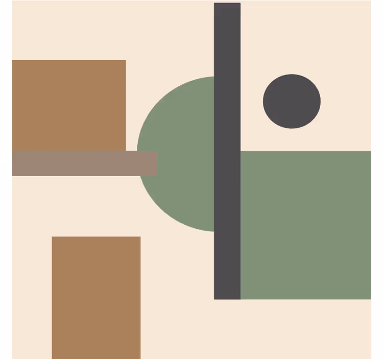 Living room roller blind in natural color geometric art - TenStickers