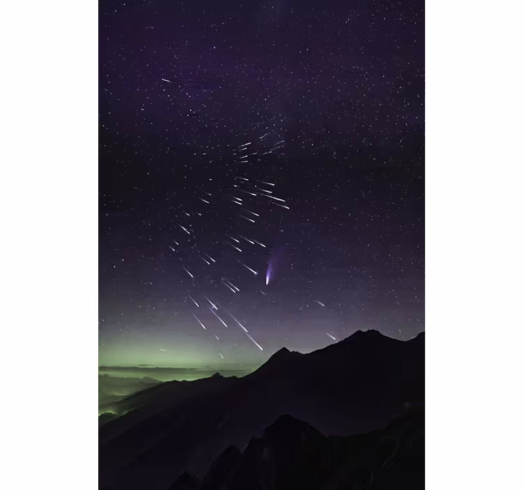 Living room roller blind meteor shower design - TenStickers