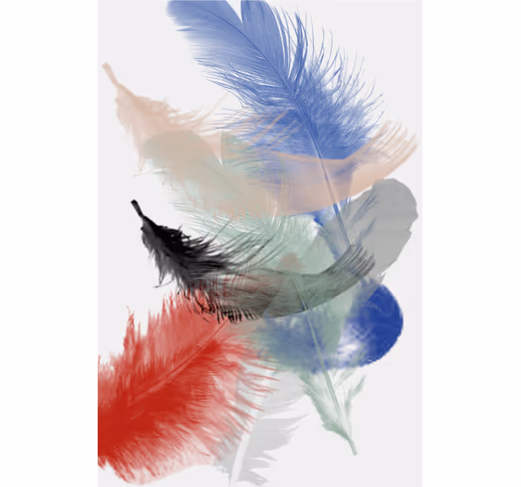 Living room roller blind colorful abstract feather design - TenStickers