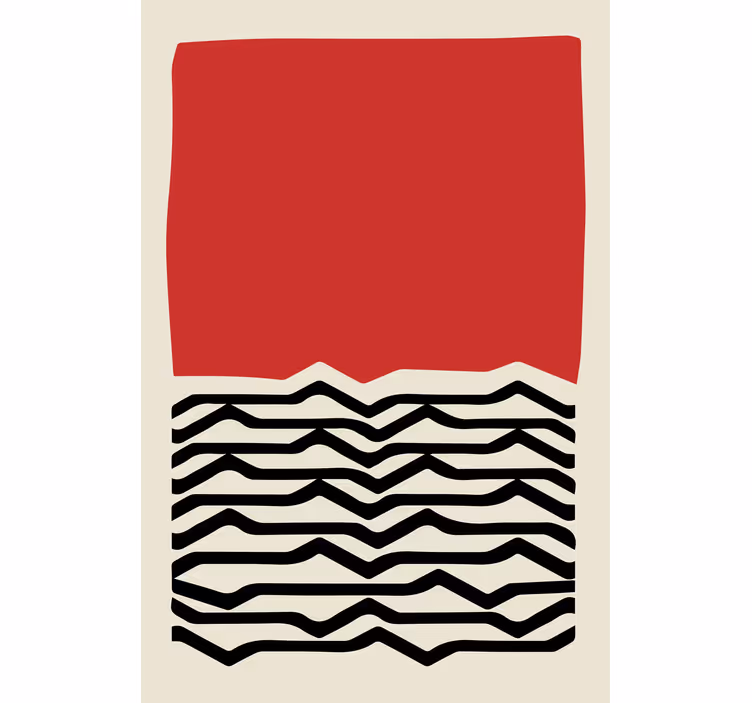 Living room roller blind in red with black lines - TenStickers