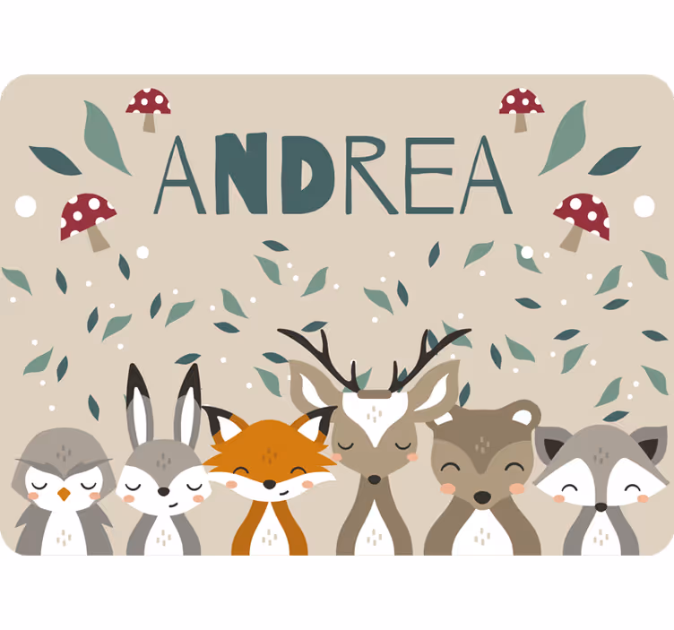 Beige roller blind personalized kids' animal designs - TenStickers