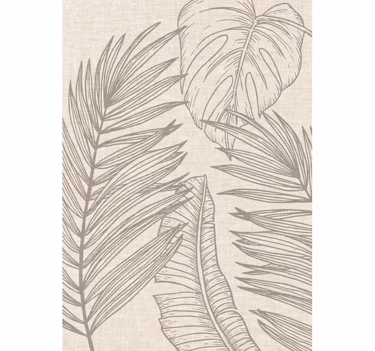 Beige roller blind with tropical fabric effect - TenStickers
