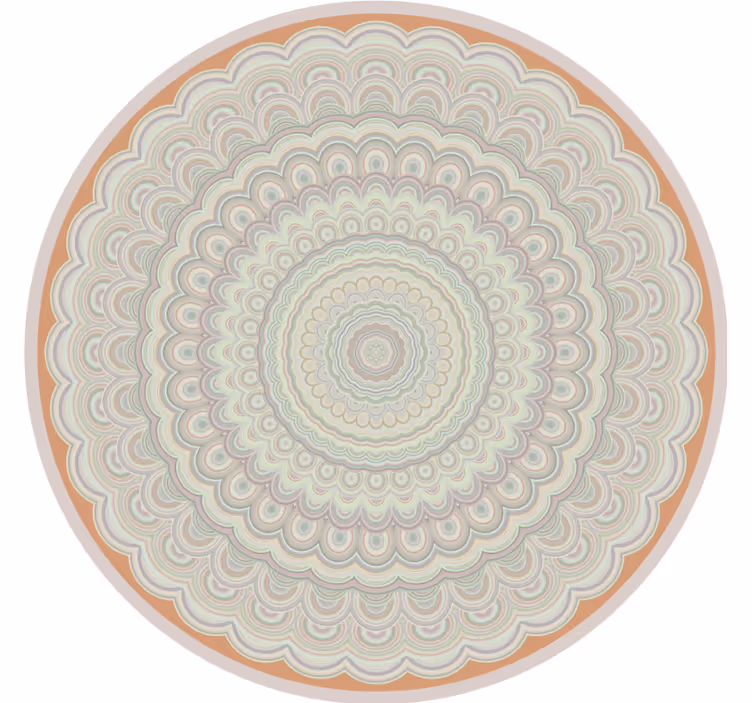 Beige roller blind with circular beige mandala design - TenStickers