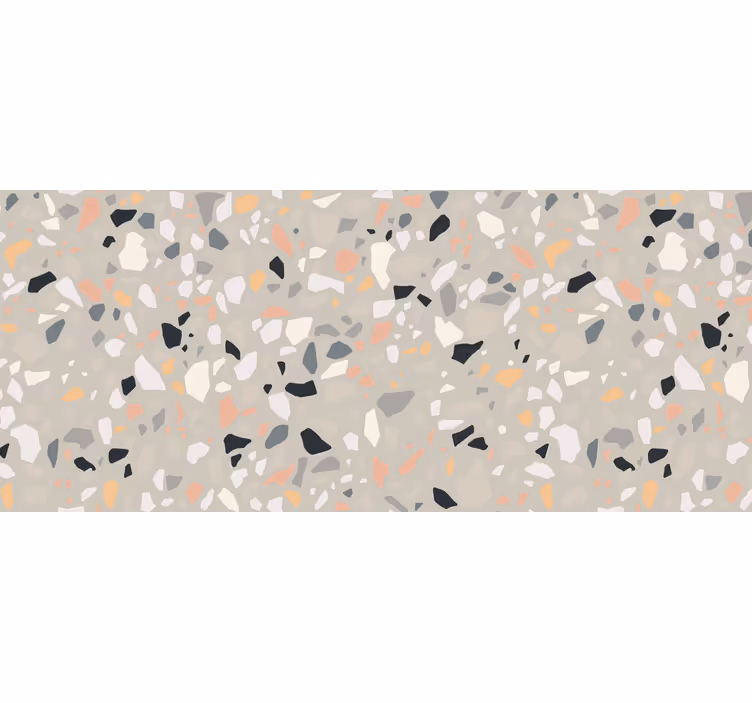 Beige roller blind with beige terrazzo design - TenStickers