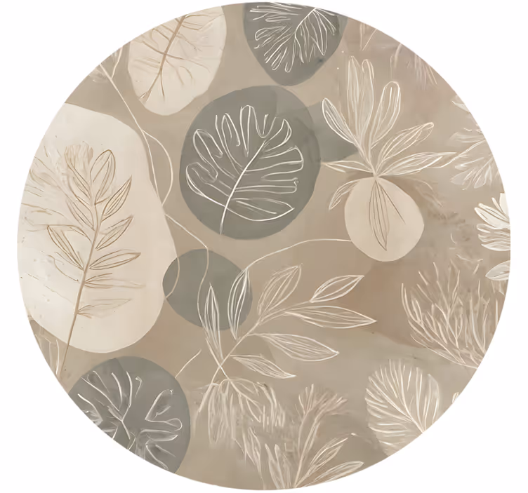 Beige roller blind in neutral botanical abstract - TenStickers