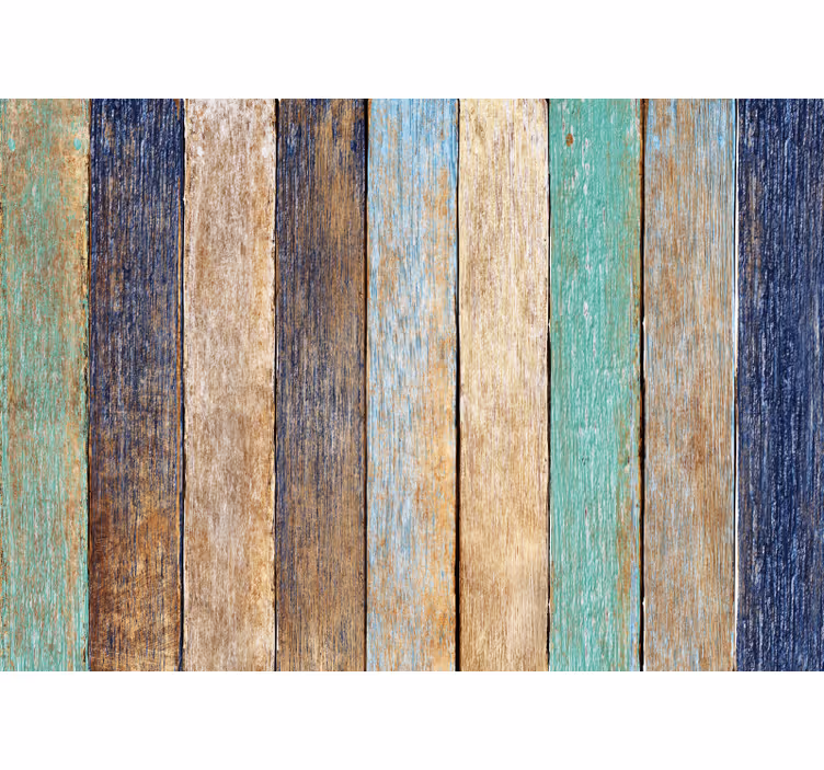 Colorful wooden planks bedroom roller blind - TenStickers