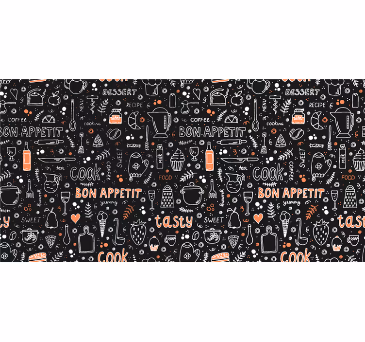 Bedroom roller blind with bon appétit design - TenStickers