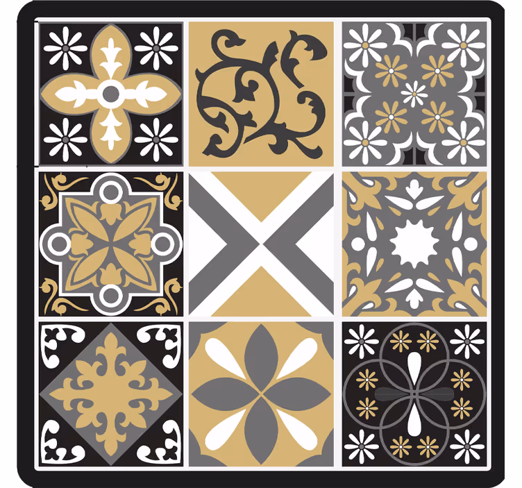 Bedroom roller blind gold and silver mosaic tiles - TenStickers