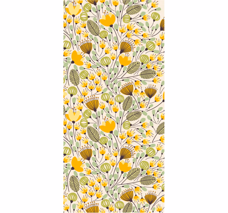 Yellow floral lace bedroom roller blind - TenStickers