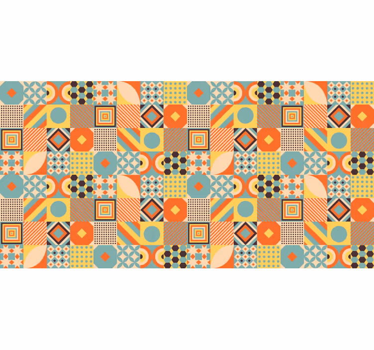 Colorful tiles bedroom roller blind - TenStickers