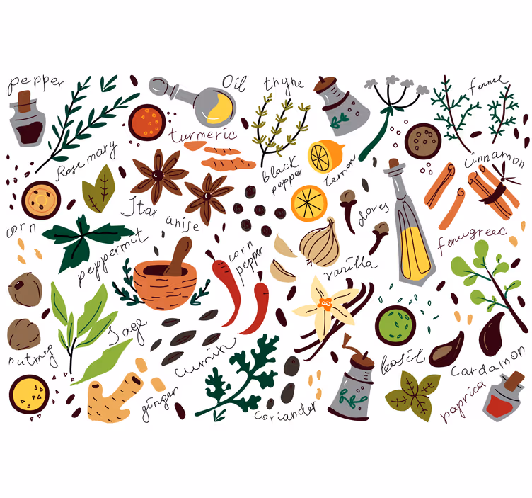 Herb bedroom roller blind - TenStickers