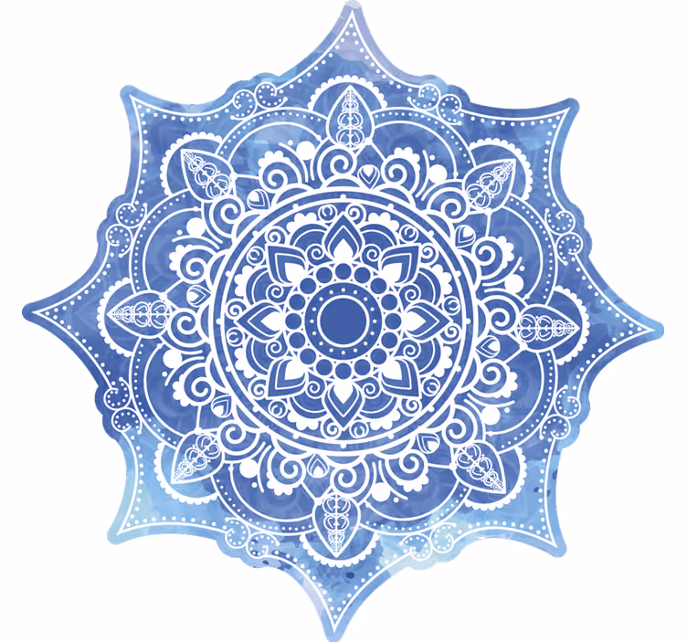 Bedroom roller blind aquarella blue mandala - TenStickers