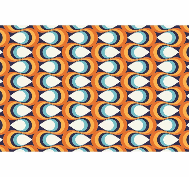 Bedroom roller blind with 70s pointed circles pattern - TenStickers
