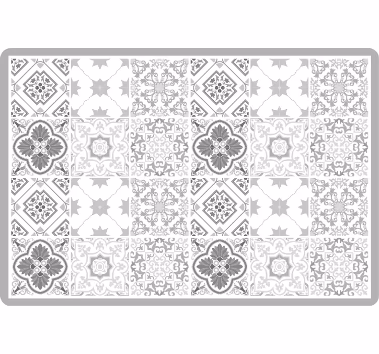 Bedroom roller blind with moroccan gray tile pattern - TenStickers
