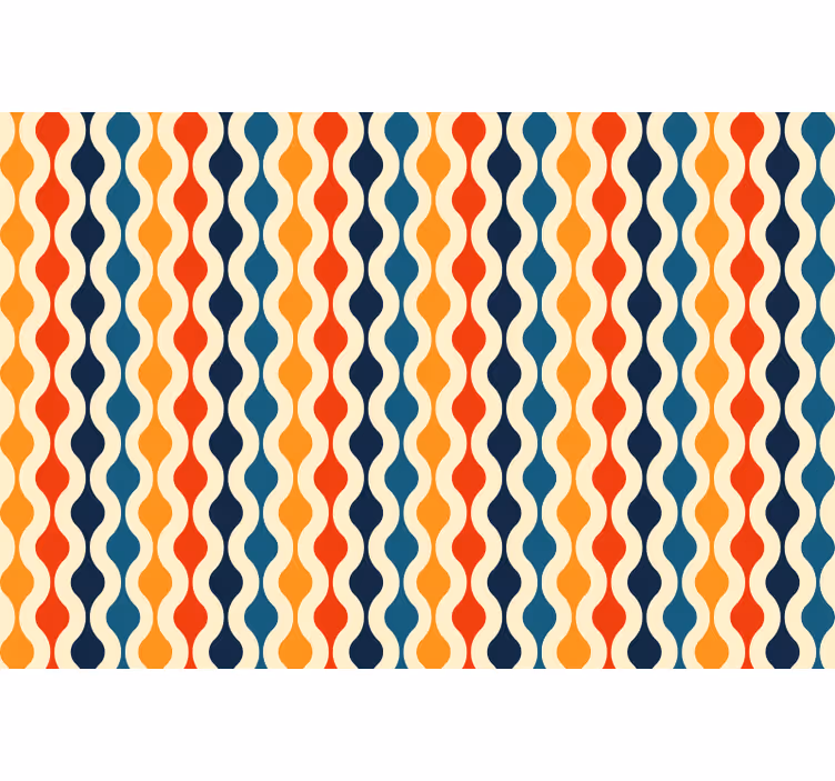 Bedroom roller blind 70s wave pattern - TenStickers