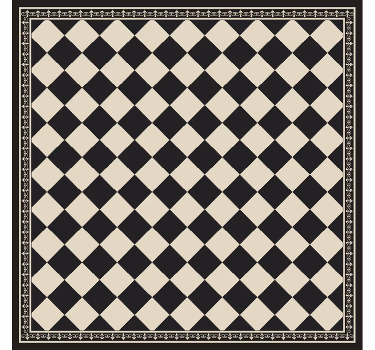 Bedroom roller blind black checkerboard design - TenStickers