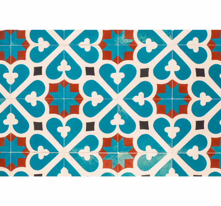 Bedroom roller blind tiled floor with brown accents - TenStickers