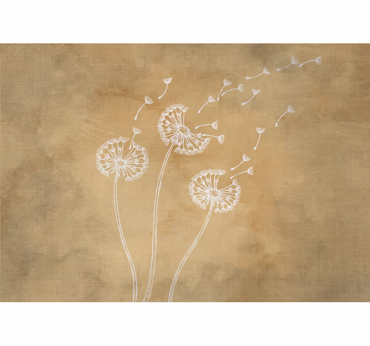 Beige roller blind dandelions with and without petals - TenStickers