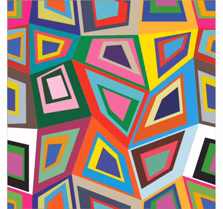 Vintage roller blind with colorful irregular squares - TenStickers