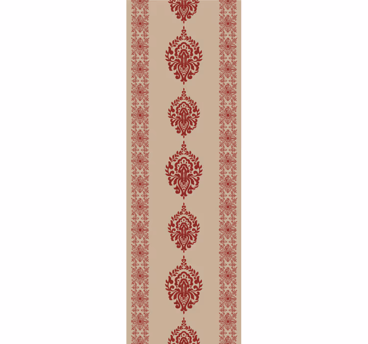 Vintage roller blind with elegant red patterns - TenStickers