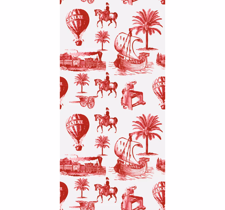 Vintage roller blind with retro travel imagery - TenStickers