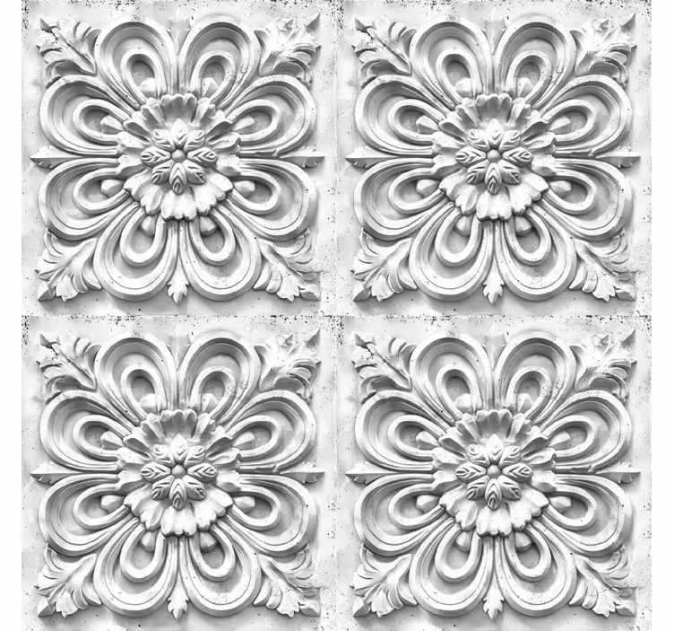 Vintage roller blind white ceramic tiles - TenStickers