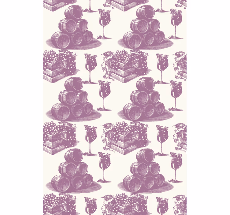 Vintage roller blind french vintage pattern in violet - TenStickers