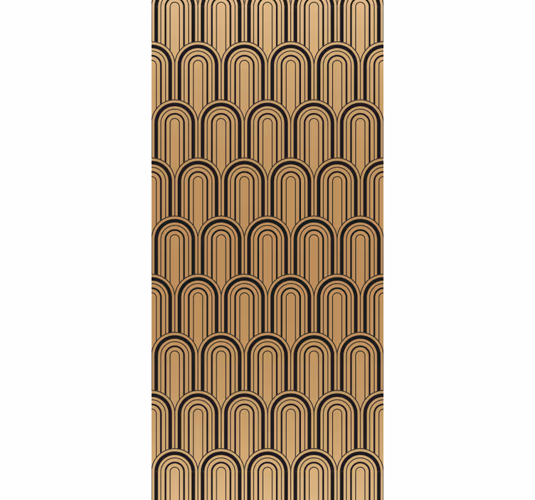 Vintage roller blind with golden arc art design - TenStickers