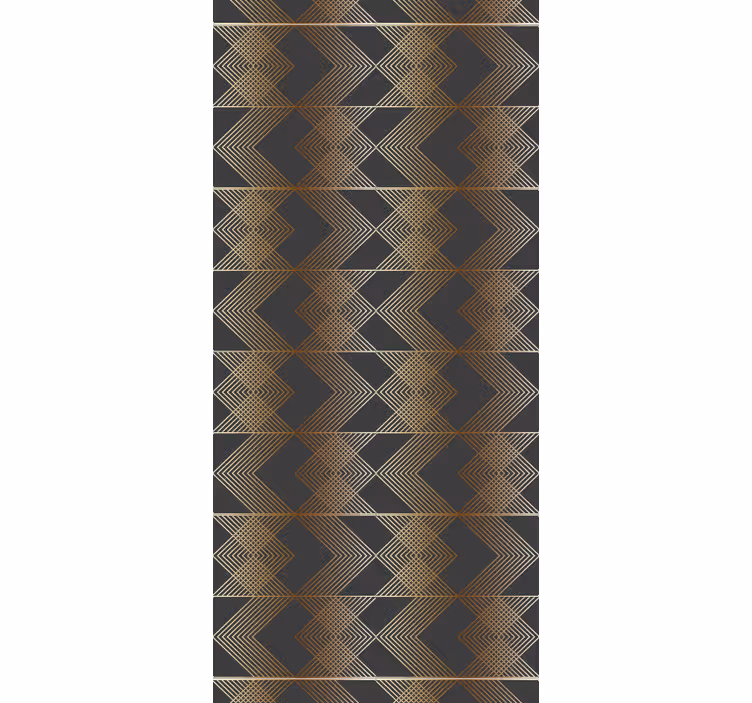 Vintage roller blind with golden gradient lines pattern - TenStickers