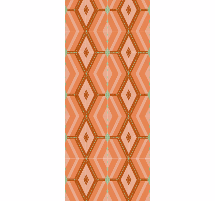 Vintage roller blind in 30s autumnal geometric pattern - TenStickers