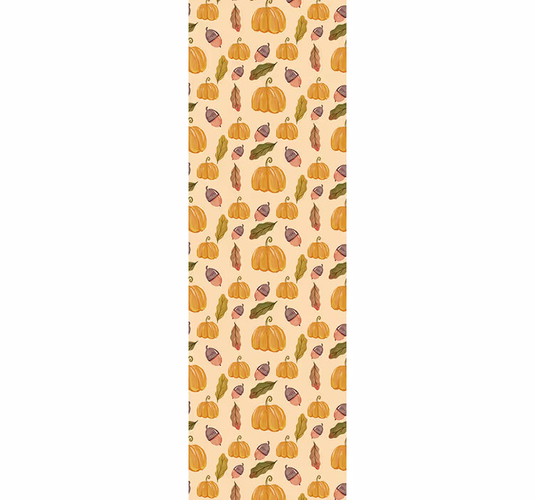 Vintage roller blind with autumn pumpkins and leaves - TenStickers