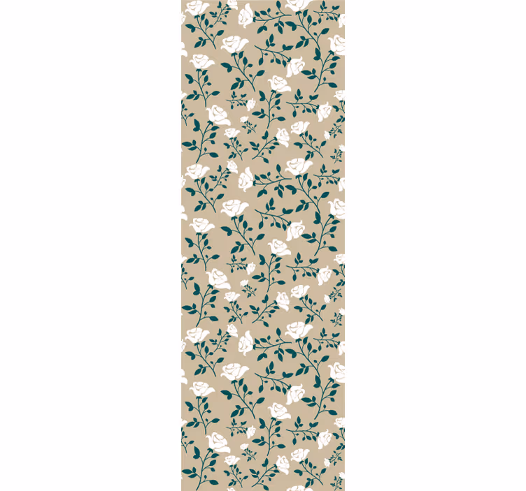 Vintage roller blind with white rose pattern - TenStickers