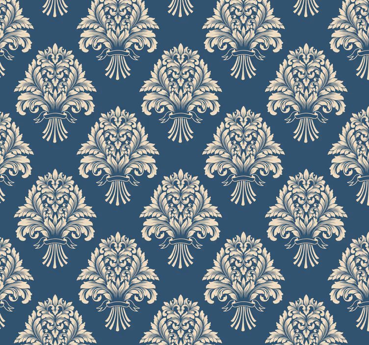 Vintage roller blind with baroque floral pattern - TenStickers