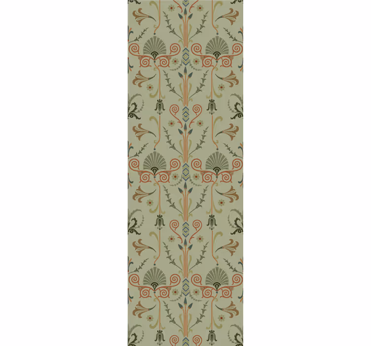 Vintage roller blind green floral classic pattern - TenStickers
