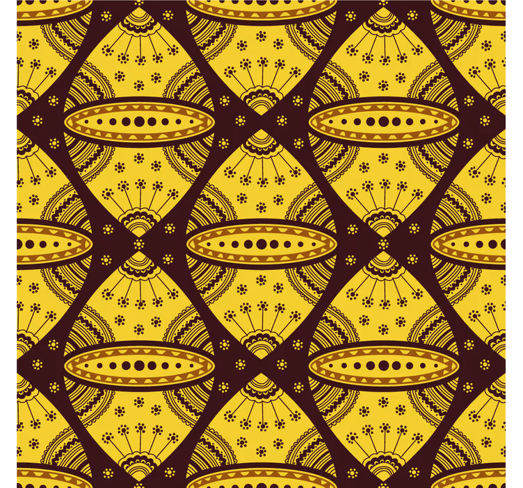Living room roller blind in yellow abstract art - TenStickers