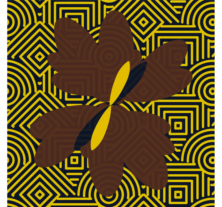 Living room roller blind in african brown and yellow art - TenStickers
