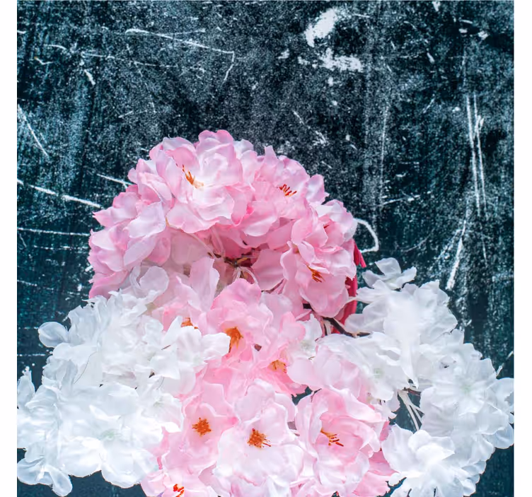 Pink artistic flower shabby chic living room roller blind - TenStickers