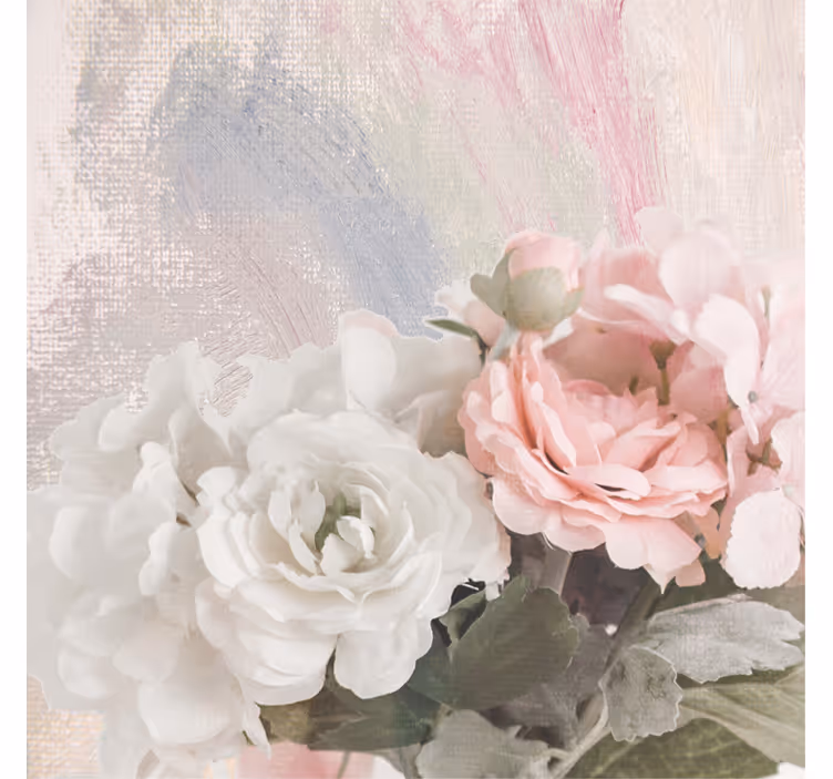 Living room roller blind with shabby chic pink flowers - TenStickers