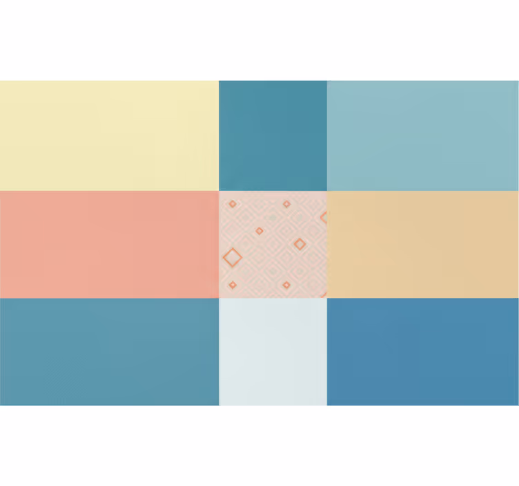 Living room roller blind in colorful retro patchwork - TenStickers