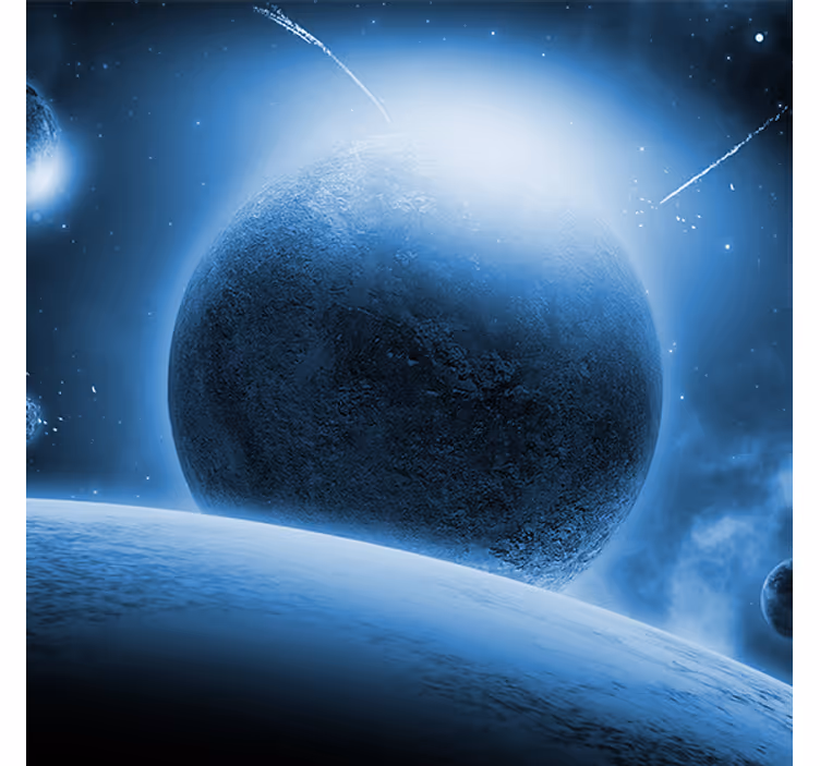 Living room roller blind earth’s beauty from the moon - TenStickers