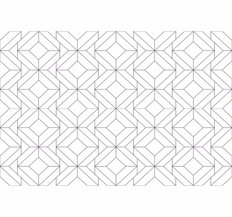 White roller blind with white japandi geometric pattern - TenStickers