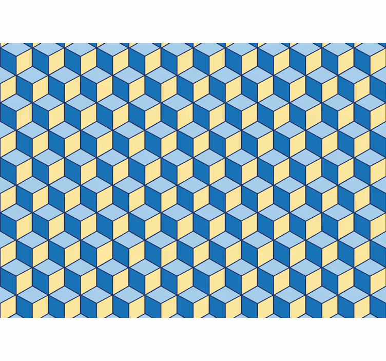 Bedroom roller blind with 3d effect blue cubes - TenStickers