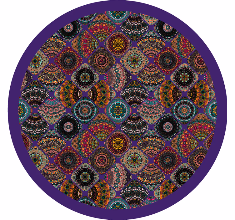 Bedroom roller blind in vintage colorful patchwork - TenStickers