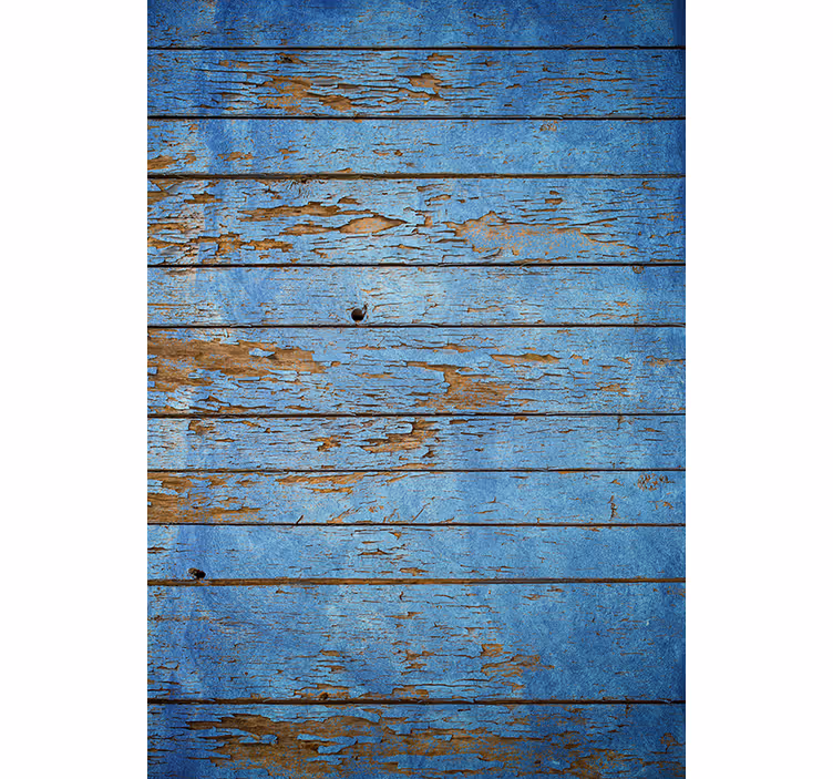 Bedroom roller blind in blue wood design - TenStickers