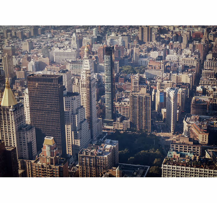 Bedroom roller blind retro color skyline of nyc - TenStickers