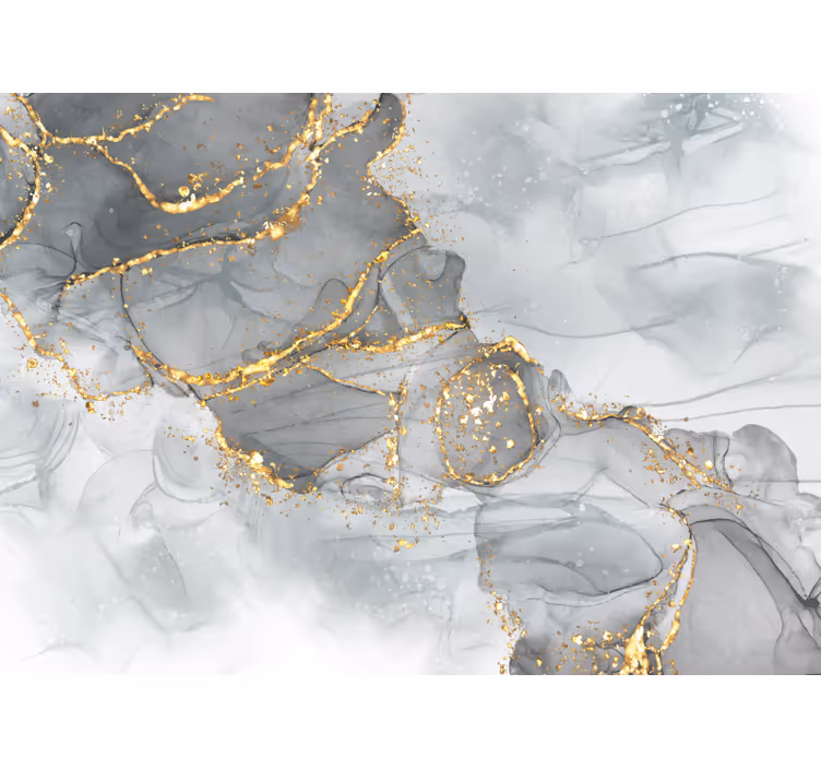 Bedroom roller blind in grey and gold mosaic - TenStickers
