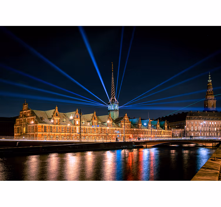 Bedroom roller blind copenhagen tivoli nighttime - TenStickers