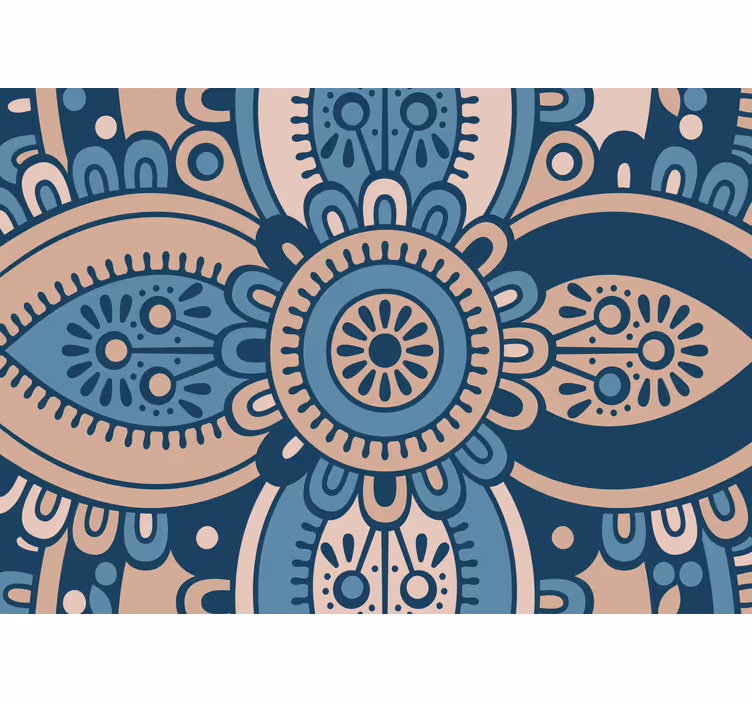 Bedroom roller blind blue floral mandala - TenStickers