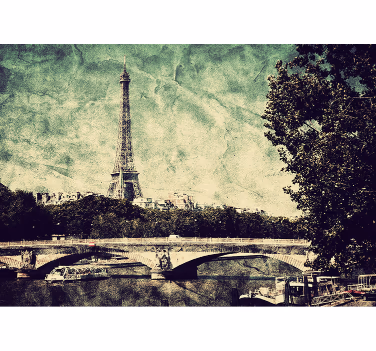 Bedroom roller blind parisian illustration - TenStickers